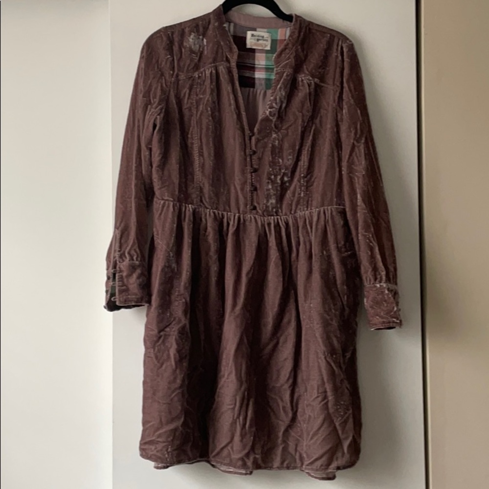 Anthropologie Velvet Holding Horses Dress